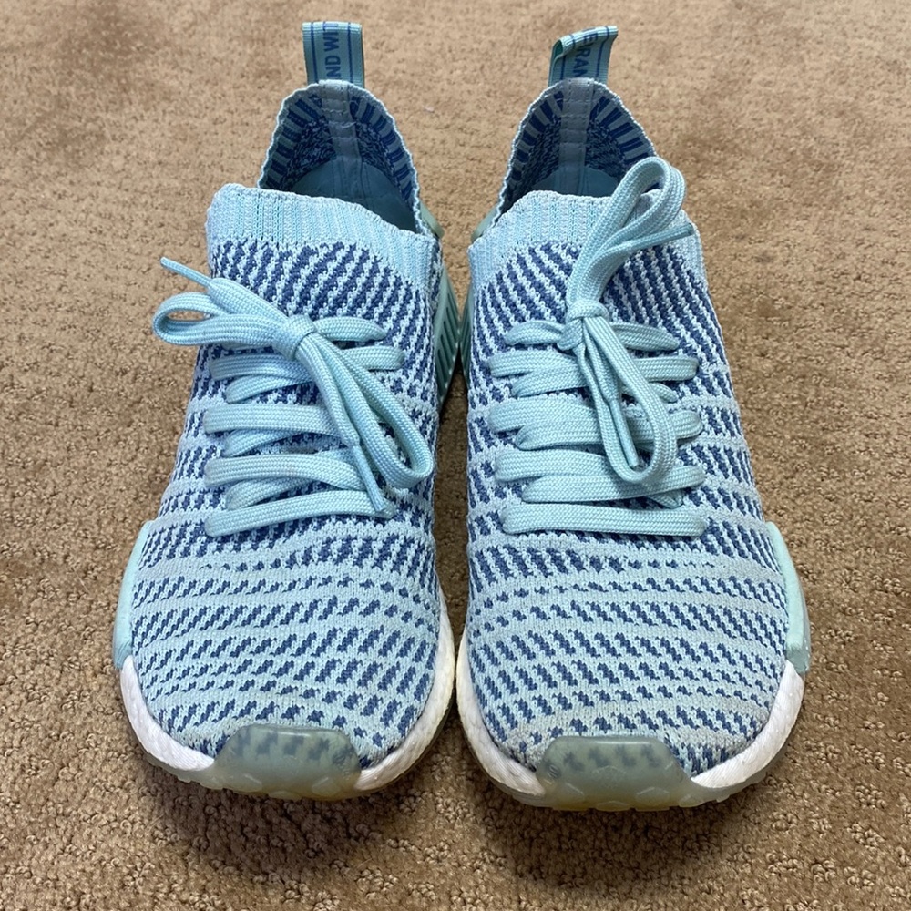 Adidas NMD R1 Boost blue and turquoise women’s size 9.